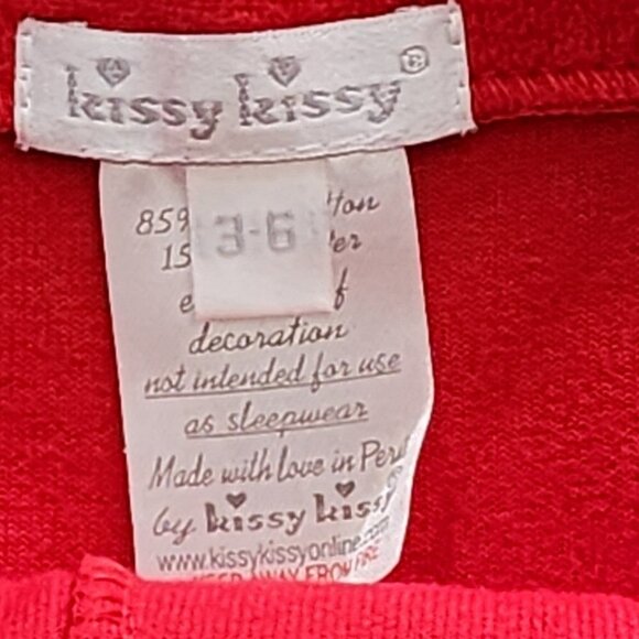Kissy Kissy size 3-6 months Red Velour Overalls - Picture 3 of 7